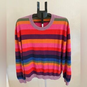 KULE Multicolor Striped Crew Neck Sweater